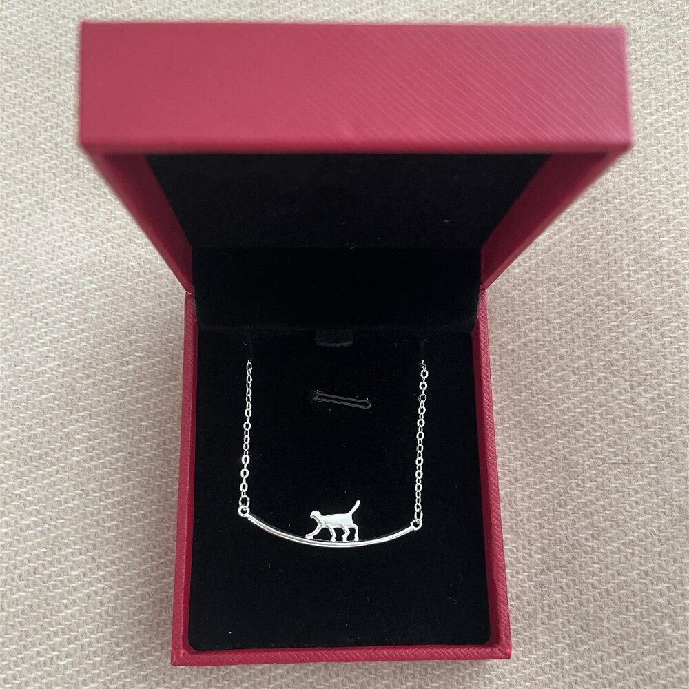 Sterling Silver Climbing Cat Necklace